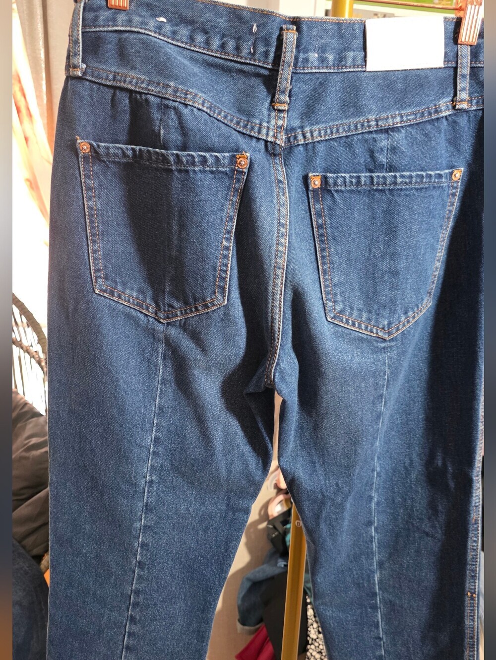 Mango High-Rise Wide Leg Jeans in Medium Blue Denim - Picture 8 of 8